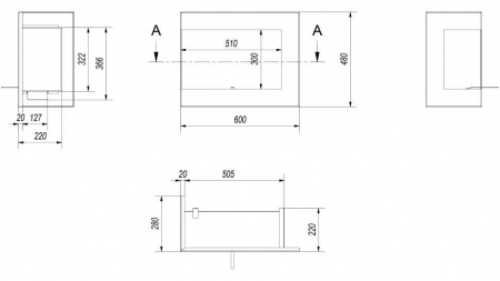Биокамин Kratki DELTA/L/600 угловая Биокамин Kratki DELTA/L/600 угловая по цене €447