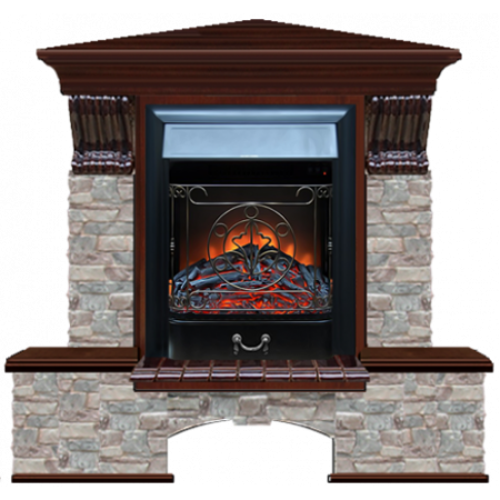 Бостон К Грот цветной угловой (красное дерево)+Majestic Black