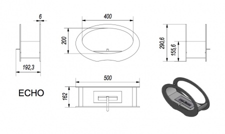 Настольный биокамин Kratki ECHO гранит Настольный биокамин Kratki ECHO гранит по цене