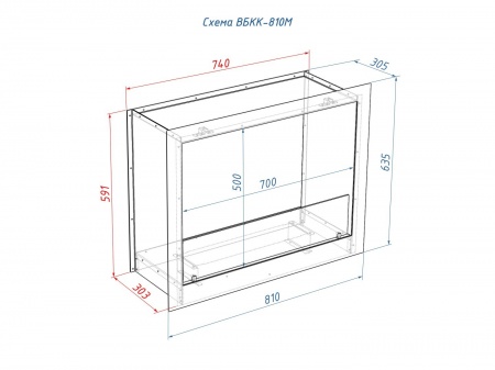 Встроенный биокамин Lux Fire Кабинет 810 М по цене 58 850 руб.