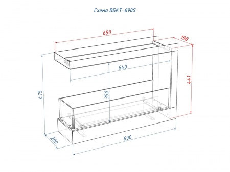 Встроенный биокамин Lux Fire Торцевой 690 S по цене 43 890 руб.