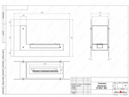 Биокамин напольный SteelHeat TETRISE 900 черный Биокамин напольный SteelHeat TETRISE 900 черный по цене 37 800 руб.